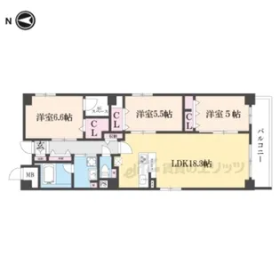「アライズ西院」【3階】の間取り