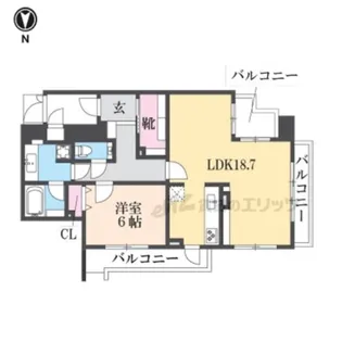プレサンス京都四条河原町 ネクステージ【1302号室】の間取り