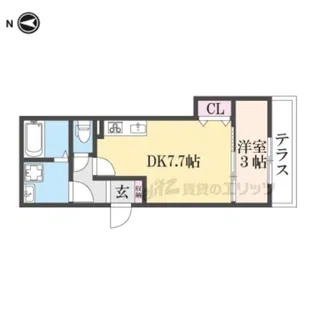 「パークス山科」【101号室】の間取り
