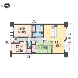 パデシオン山科夢ヶ丘【7階】の間取り