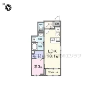 フレッシュハウス3【101号室】の間取り