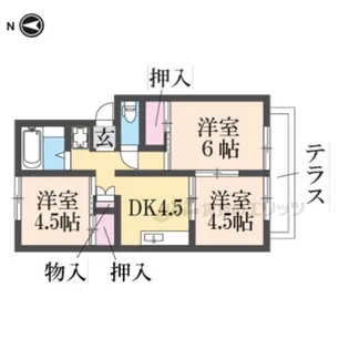 パセオ土師宮町【101号室】の間取り