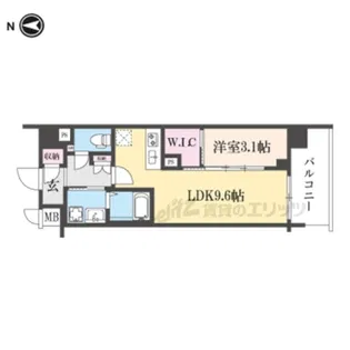 ソルテラス京都西院 悠洛【406号室】の間取り