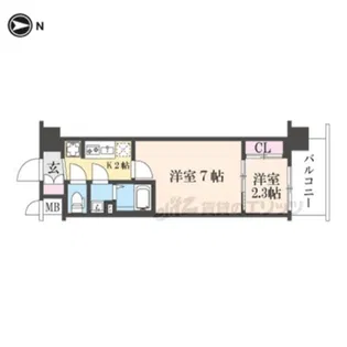 ソルテラス京都西院 悠洛【8階】の間取り