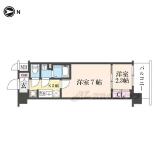 ソルテラス京都西院 悠洛【10階】の間取り
