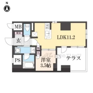 ローレルアイ京都四条大宮【104号室】の間取り