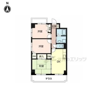 メディオグリシーナF【105号室】の間取り