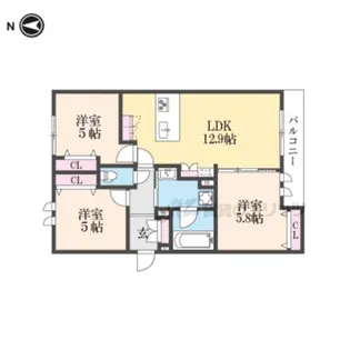 HEBEL MAISON京都北山【201号室】の間取り