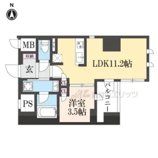 ローレルアイ京都四条大宮【704号室】の間取り