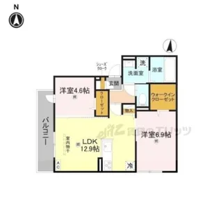 GRAMM松室吾田神町A【202号室】の間取り