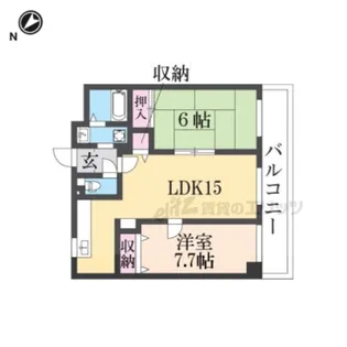 ボヌール宝塚【403号室】の間取り