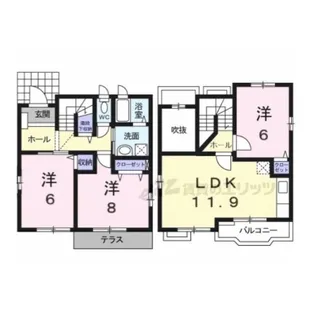 モンパレS-?【1階】の間取り