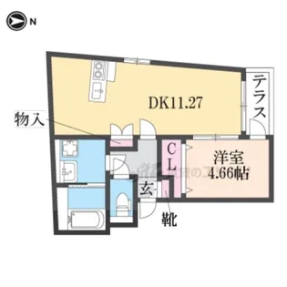 パロス武庫川【101号室】の間取り