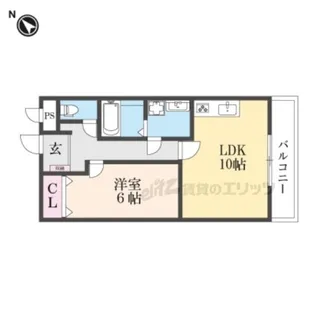グランコスモ交野【302号室】の間取り