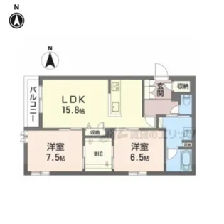 ラフィーネ松ヶ崎【202号室】の間取り