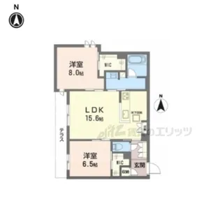 ラフィーネ松ヶ崎【103号室】の間取り