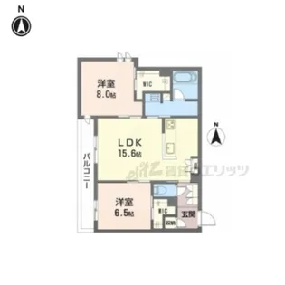 ラフィーネ松ヶ崎【203号室】の間取り