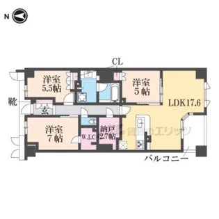 ブランズ伏見桃山【425号室】の間取り