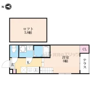 縁テラス淀【103号室】の間取り