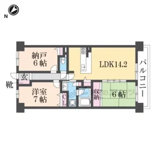 ライオンズヒルズ生駒503【503号室】の間取り