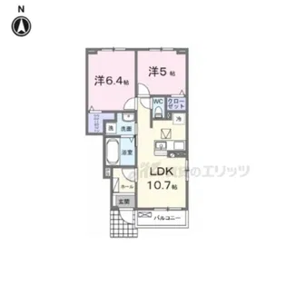 クラール倉治D【1階】の間取り