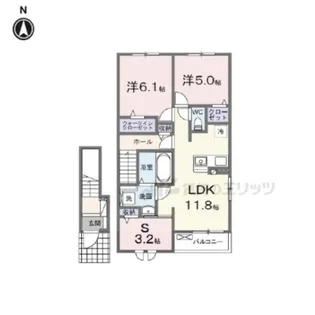 クラール倉治D【204号室】の間取り