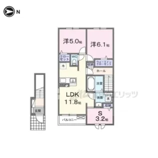 クラール倉治E【2階】の間取り