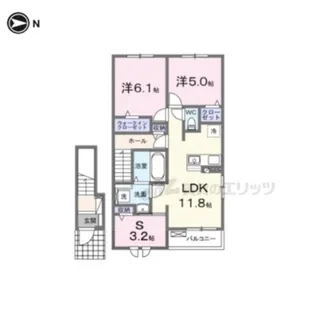 クラール倉治E【203号室】の間取り