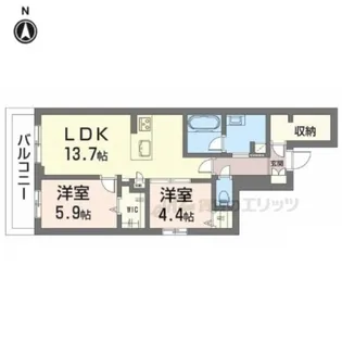シャーメゾン上松屋町【201号室】の間取り