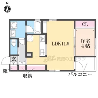 グレース二条城北【2階】の間取り