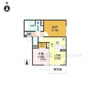 グランナッシム西京極【102号室】の間取り