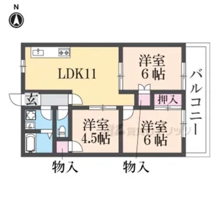 橿原グリーンハイツ【4階】の間取り