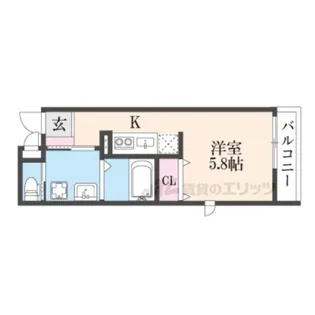 アヴェルーチェ三条堀川【202号室】の間取り