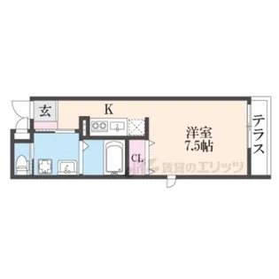 アヴェルーチェ三条堀川【104号室】の間取り