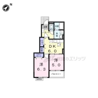 M フルーレ【102号室】の間取り