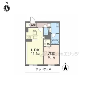 シャーメゾン カルム光月【105号室】の間取り