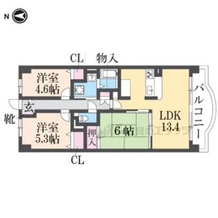 ライオンズマンション上桂【5階】の間取り