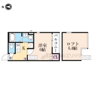 ハーモニービレッジ深草【2階】の間取り
