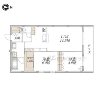 ラ・ポーズ長岡京【103号室】の間取り