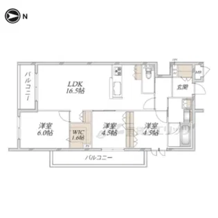 ラ・ポーズ長岡京【201号室】の間取り