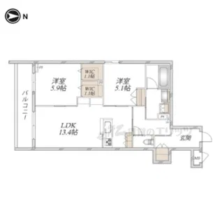 ラ・ポーズ長岡京【302号室】の間取り