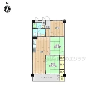 コーポ秋篠【1階】の間取り
