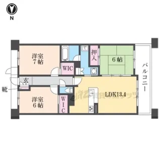 エスリード長岡天神【611号室】の間取り