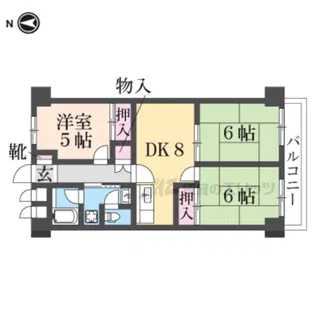 向陽セントラルハイツ【315号室】の間取り