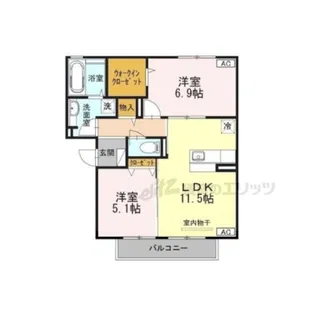 ヴィラ ウィスタリア【202号室】の間取り