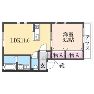 パラドール宝塚【102号室】の間取り