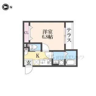 YUMARIN7百万遍【101号室】の間取り
