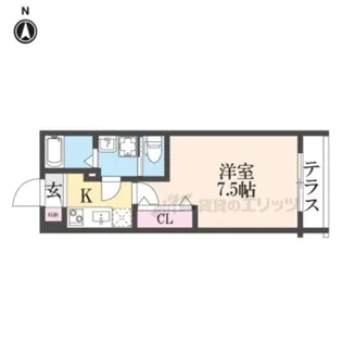 YUMARIN7百万遍【102号室】の間取り