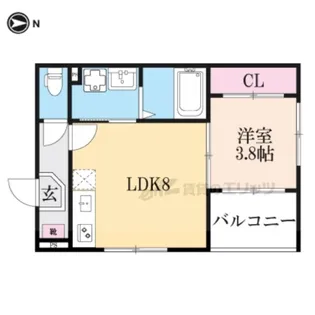 コロンヤマシナ【201号室】の間取り