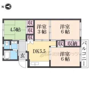 下板橋住宅B棟【402号室】の間取り
